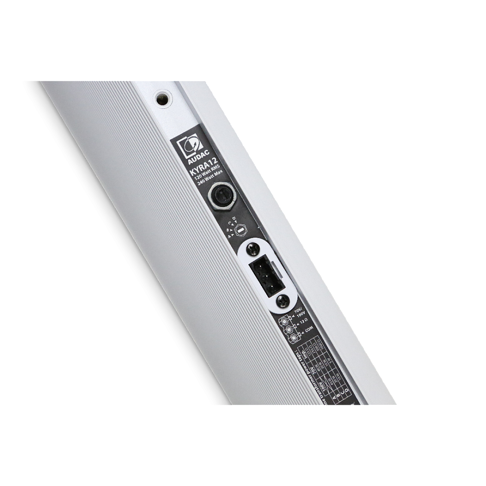 AUDAC KYRA12/W звуковая колонна 12 Ом/100В, НЧ 12х2", RMS - 120 Вт. (100В/ 40-20-10 Вт) Цвет: Белый