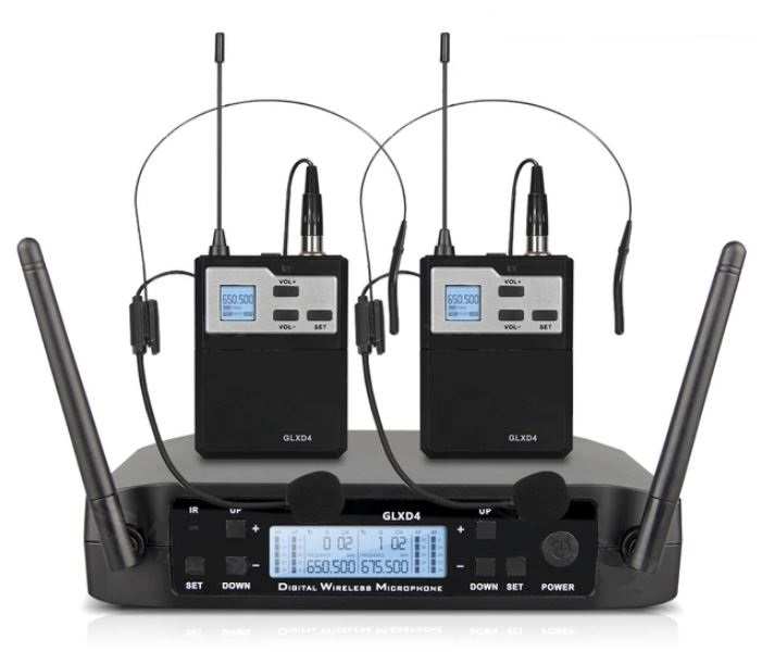 GLXD4/HeadSet DUAL радиосистема с 2 головными микрофонами, UHF 500-599MHz