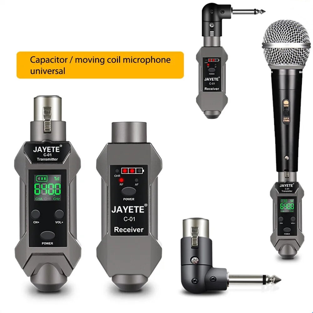 JAYETE C-01 UHF радиосистема XLRF-XLRM Передатчик в виде разъема XLR-F, для всех типов микрофонов
