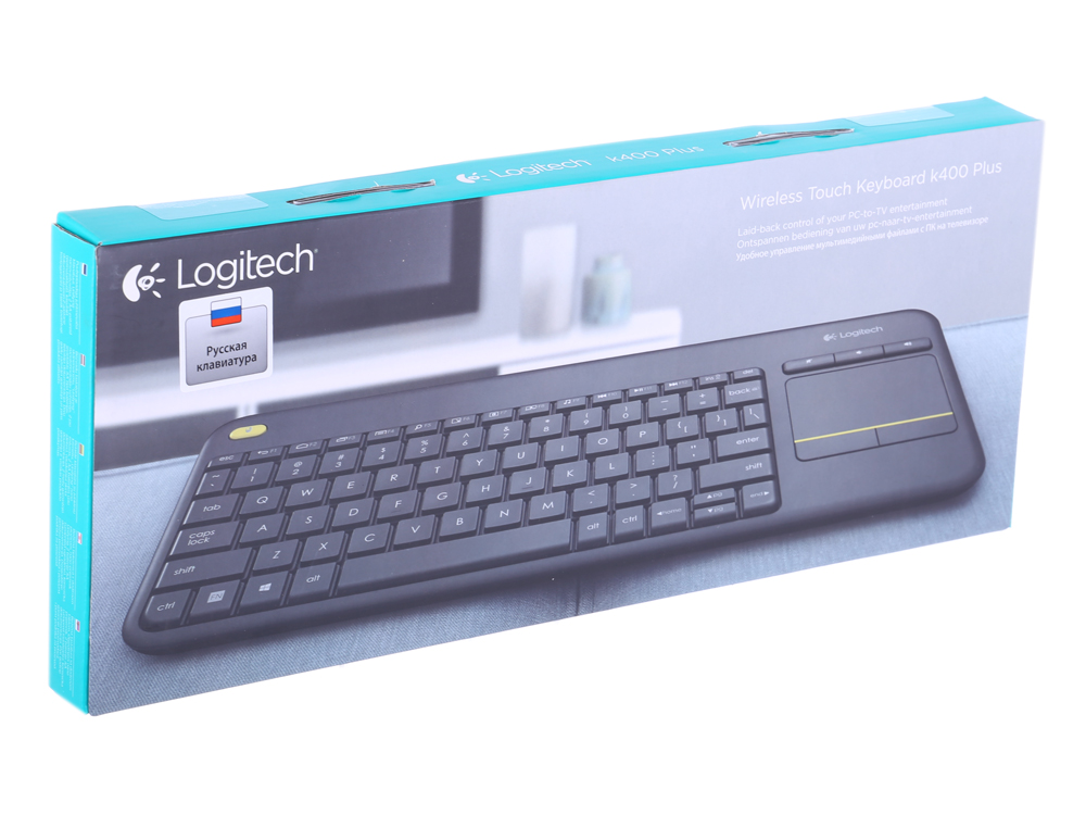 LOGITECH Wireless Touch K400 Plus клавиатура для Android, Win, приемник USB