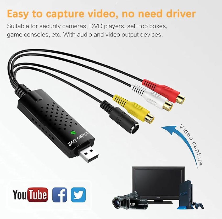 EASY CAPTURE VHS to USB, DVR конвертер, программно-аппаратный комплекс видеозахвата, USB