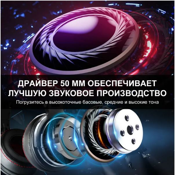 ONEODIO Pro-50-Blackзакрытые складные DJ наушники 50mm с чехлом, 32 Ом, 20-20000Гц, миниджек/джек