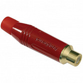 amphenol acjr-red кабельное гнездо rca, металлический корпус, позолоченные контакты, красный