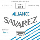 savarez 542 j alliance (b-28) 2-я струна для классической гитары, сидьного натяжения, карбон