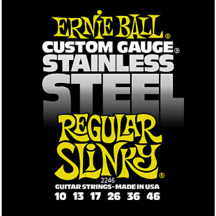 ernie ball 2246 струны для электрогитары regular (10-13-17-26-36-46) stainless steel