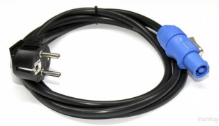 шнур powercon hq 220в, 3х1,5мм длина 2,5м, высококачественный