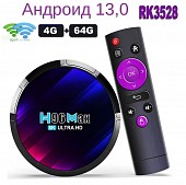 androidtv h96 max rk3528 android 13, 4/64 гб/ wi-fi 6 2.4g 5g /, bluetooth 8k ultra-clear медиаплеер