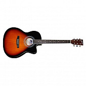 mustang mw1sb акустическая гитара folkверхняя, нижняя деки липа/накладка палисандр/цвет санберст