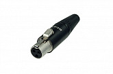 neutrik/rean rt3fc-b кабельный разъем mini-xlr-female, 3-контактный, черный металлический корпус,