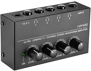 micro amp ha400 black 4-канальный стерео усилитель-распределитель для 4 наушников, бп в комплекте