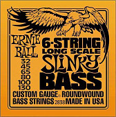 ernie ball 2838 струны для 6-струнной бас гитары (32-45-65-80-100-130) round wound