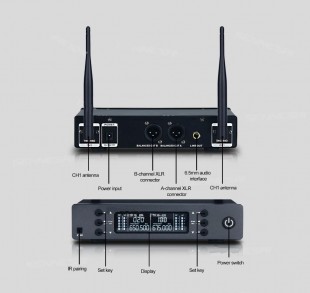 ewg4/skm9000 dual радиосистема uhf, 2 ручных передатчика вида skm9000, 2 банка по 100 каналов