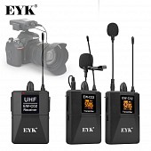 eyk ew-c02 uhf радиосистема из 2х петличных микрофонов, беспроводная, 30 каналов, uhf