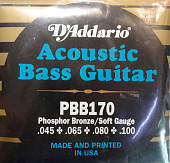d'addario pbb-170 струны для акустической бас гитары 45-100, soft long