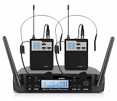 glxd4/headset dual радиосистема с 2 головными микрофонами, uhf 500-599mhz
