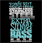 ernie ball 2845 струны для бас гитары extra (40-60-70-95) stainless steel