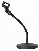 brahner ms-31b/bk стойка микрофонная настольная «гусиная шея» 40 см, цвет черный, круглое металличес