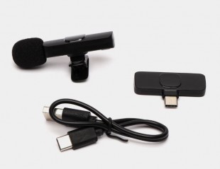 k8 lavalier black type-c/lightning радио-микрофон мини петличный, для android / iphone