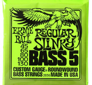 ernie ball 2836 струны для 5-струнной бас-гитары покрытые спец сплавом coated bass 45-65-80-100-130