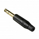 amphenol acps-gb-au jack 6.3 мм стерео штекер на кабель, черный корпус, позолоченные контакты