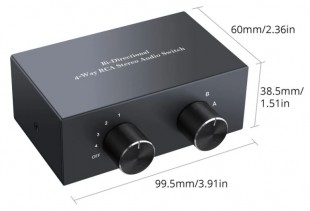4х2/2х4 rca stereo audio switch коммутатор стерео аудио rca 4х2/2х4 канала