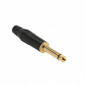 amphenol acpm-gb-au jack 6.3 мм моно штекер на кабель, черный корпус, позолоченные контакты