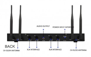 g-mark g440 uhf радиосистема 4-х микрофонная, 4 антенны, 4 фиксированные частоты