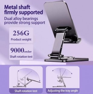 q10 silver подставка-держатель для телефона/планшета до 900г, настольная, поворотная, металл, серебр
