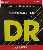 dr fl-11 (11-48) legend струны для электрогитары плоская обмотка, шестигранная сердцевина, (нержавею
