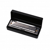 harmonica dmts hole10 silver губная гармошка 10 отверстий, в кейсе, серебристая