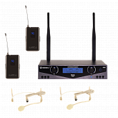 radiowave uhs-802s радиосистема с 2 головными микрофонами телесного цвета,100 каналов, uhf650-740mhz
