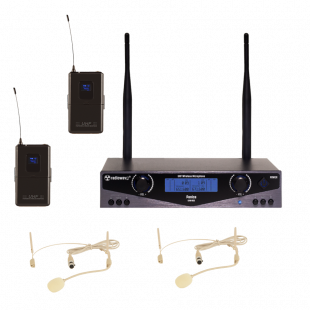 radiowave uhs-802s радиосистема с 2 головными микрофонами телесного цвета,100 каналов, uhf650-740mhz